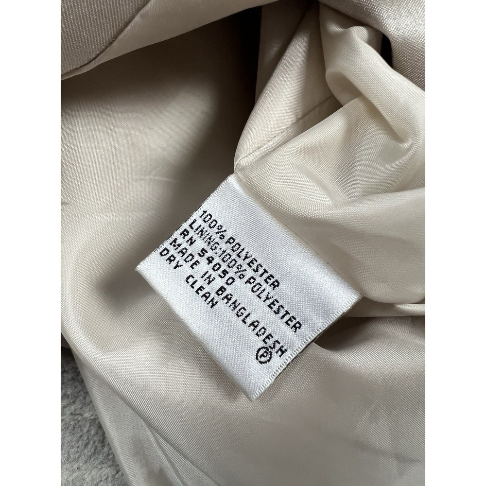 Le Suit Jacket Womens 16 Beige‎ Button Front Lined Polyester Career - Picture 13 of 14